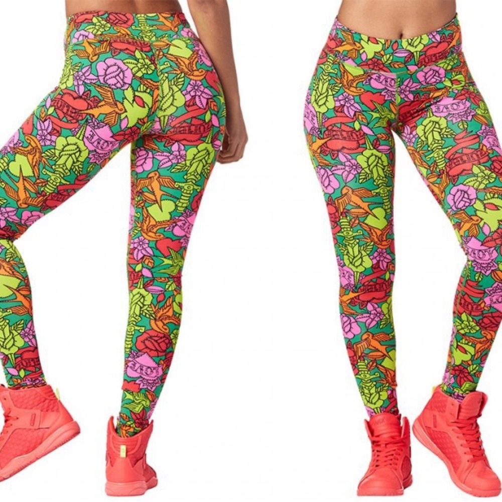 ZUMBA FITNESS: Zumba Love Long Leggings - As Green As It Gets - XXL